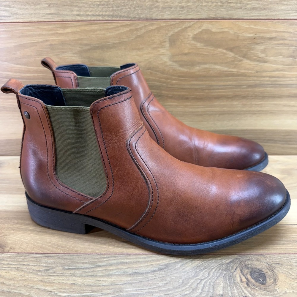 BASE LONDON Combust Chelsea Boot Mens 9 EU 42 Brown Leather Business Casual